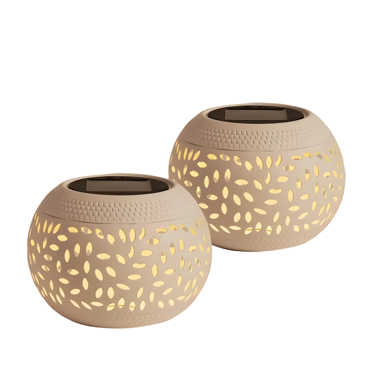 Carvallo Solartischlampen 2-pack | Trådlös & Väderbeständig | Utskuret Design | Varmvitt Ljus Carvallo