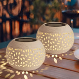 Carvallo Solartischlampen 2-pack | Trådlös & Väderbeständig | Utskuret Design | Varmvitt Ljus Carvallo