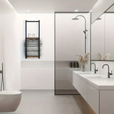 Industriell Handdukshållare med Hyllor – Elegant och Funktionell Väggmöbel Carvallo