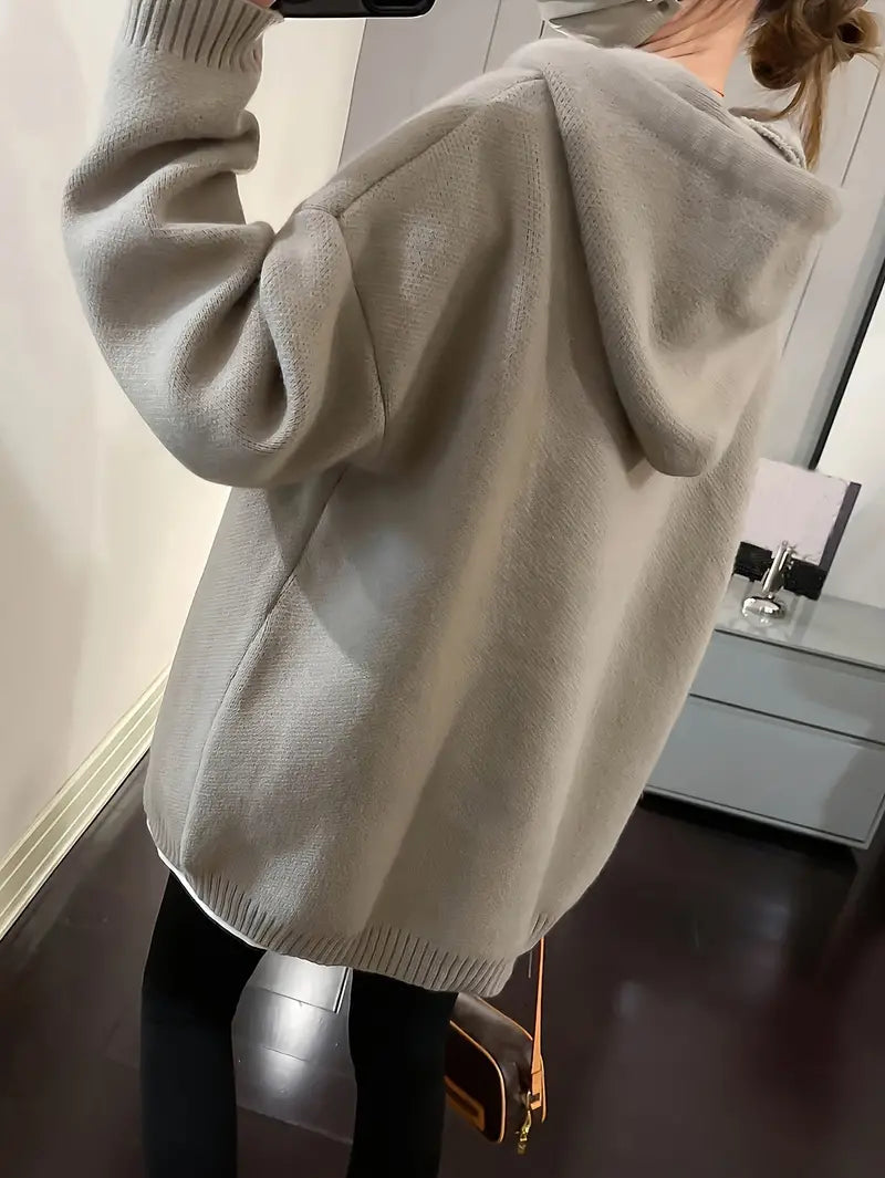 Dam Hoodie Leende Design Justerbar Sladd 100% Bomull