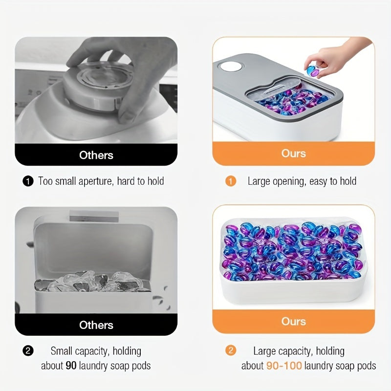 Stor tvättmedelsbehållare med skjutbart lock – Stor förvaringsbehållare för pulver och kapslar MILA Sverige