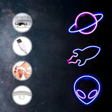 SpaceGlow Ljus - Dekorativ Neon Party LED Vägglampa Carvallo