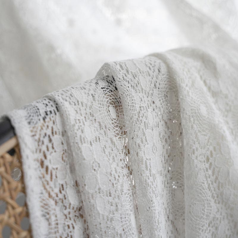 Jacquard Blomma Urtagen Polyester Gardin Carvallo