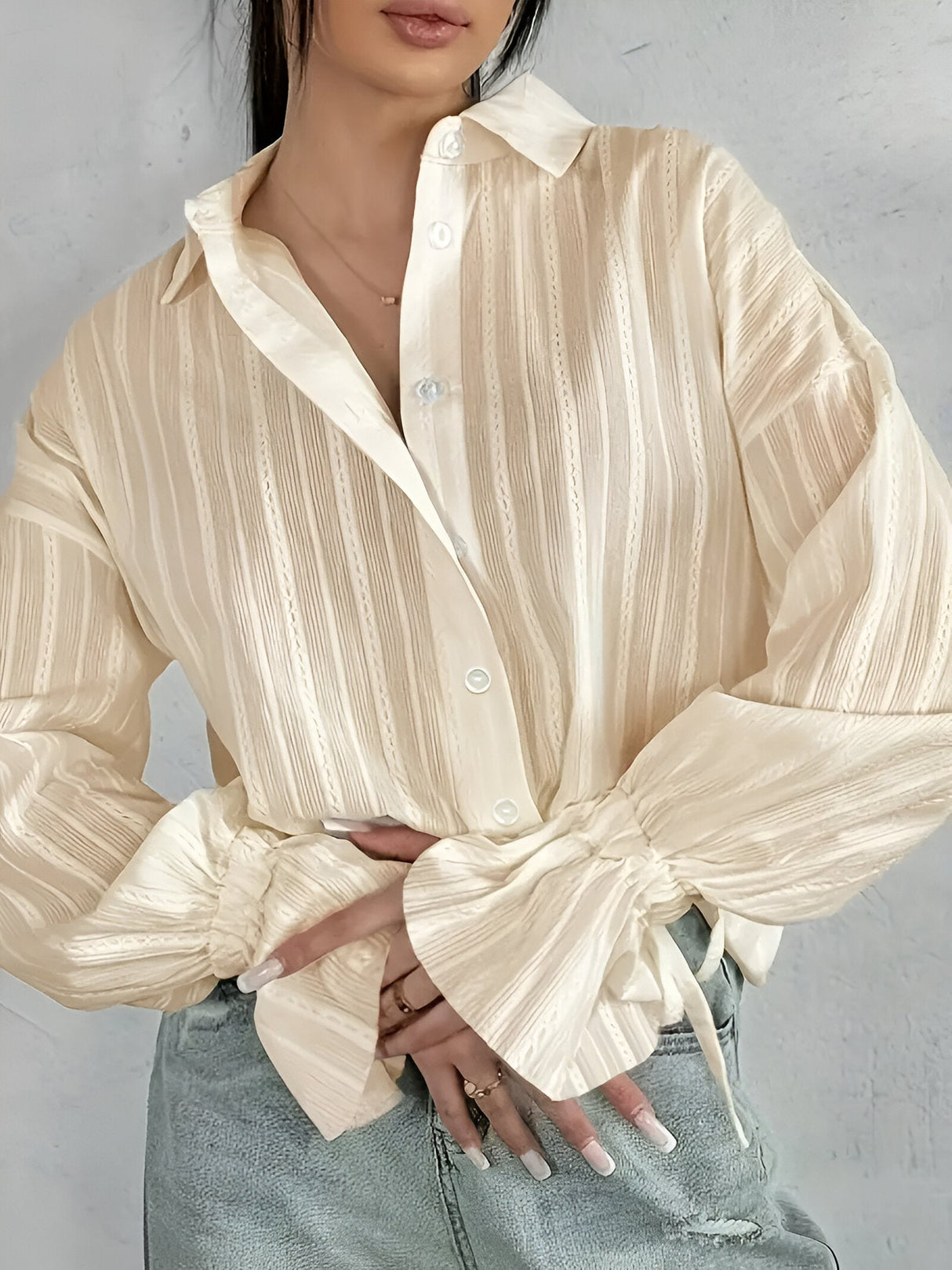 Herrskjorta Broderad Krage Chic Design 100% Bomull-Skjortor-Bellasverige-Aprikos-XS-Hemnix