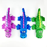 Pawellure Indestructible Squeaky Dog Toy – Tuff Krokodil Plush för Aggressiva Tuggar Carvallo