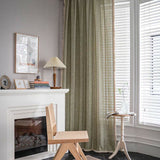 Enkel randig hallow-ut semi-skuggning fringing gardin Carvallo