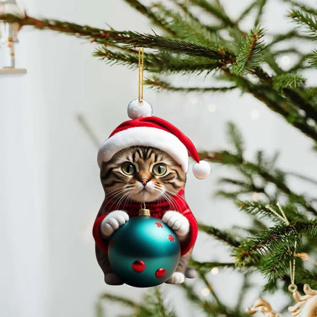Katt Julprydnad - Söt Festlig Träd Dekoration Carvallo