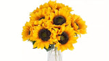 Set med 11 Ljusande Solrosor – Perfekt för Hösten, Bröllop och Trädgårdsdekoration Carvallo