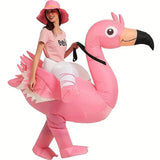 FlamingoRider - Grappig Opblaasbaar Flamingo Kostuum voor Carnaval & Feestelijke Evenementen MILA Sverige