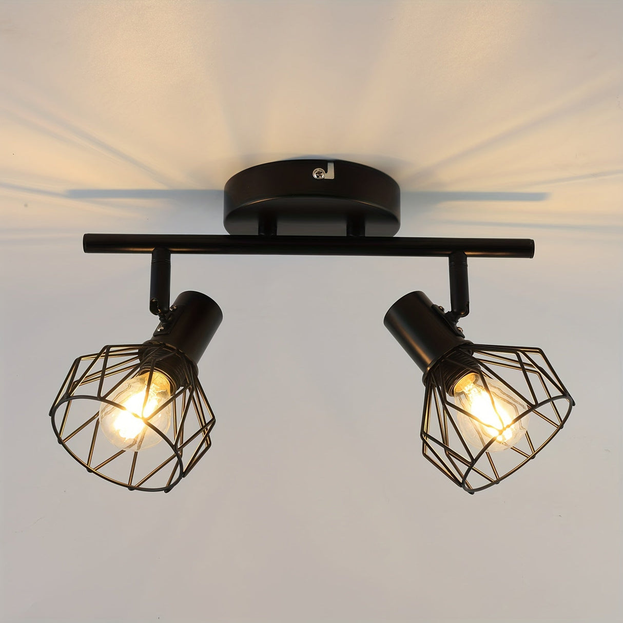 SpotFlex - Svängbar LED Takspot med 2 Bollar E14 Svart Carvallo