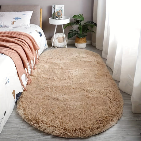 Plush Oval Rug – Mjuk och stilren matta för sovrum och vardagsrumsdekoration Carvallo