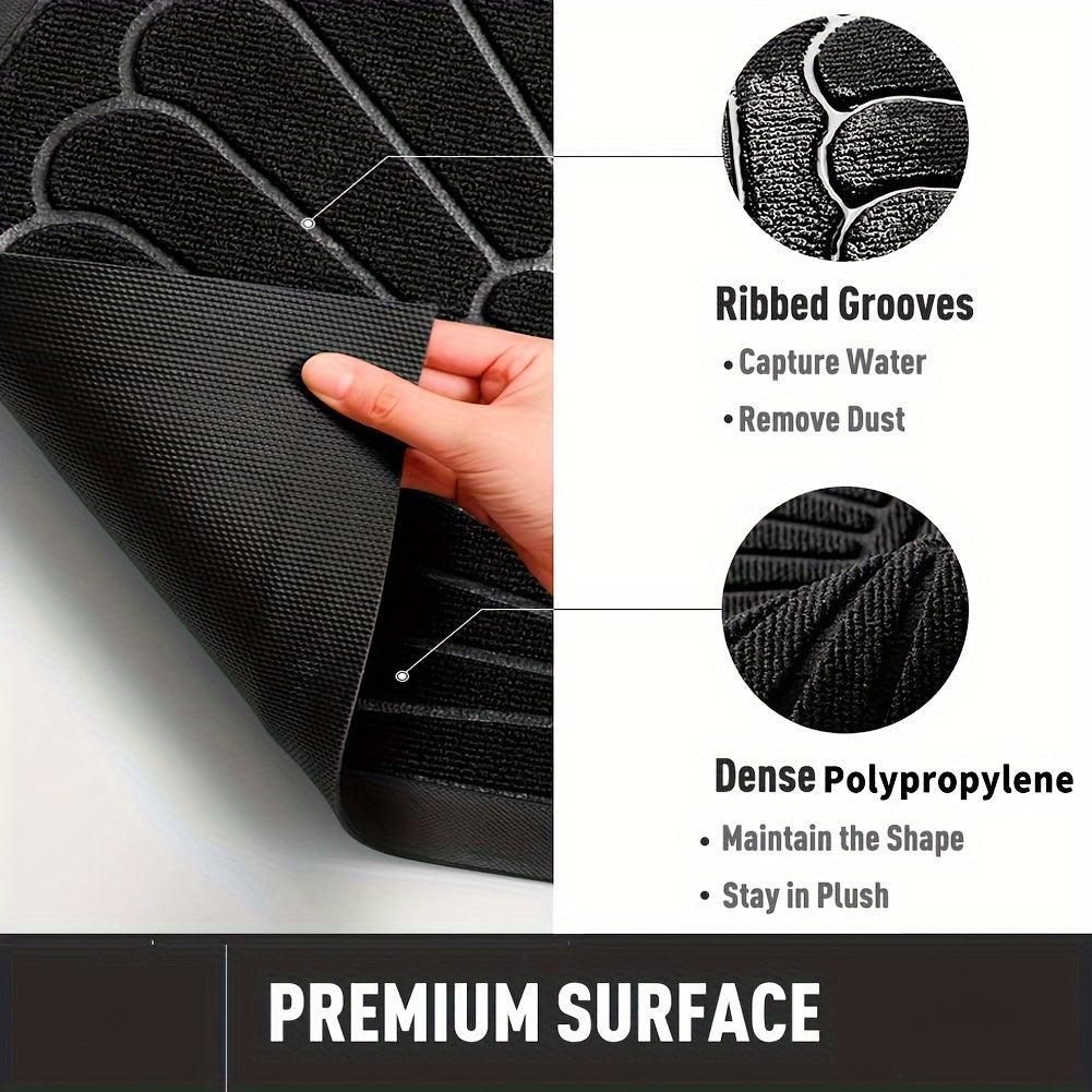 Hållbar Gummidörrmatta - Halvrund Design för Utomhus och Inomhus Carvallo