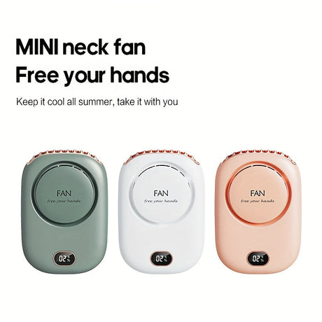 Carvallo Nackventilator BreezyLoop | USB-laddning | 3 hastigheter | 2000 mAh batteri | Handsfree-kylning Carvallo