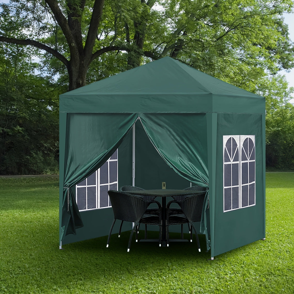 Trädgårdsgazebo Grå Stål Utomhus Festtält Carvallo