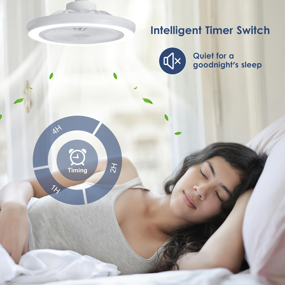 LED Smart Fan Lamp – Dimbar och Tyst Carvallo