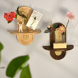 Handgjord vägghylla i rotting – Boho-dekoration för vardagsrum, sovrum och balkong Carvallo