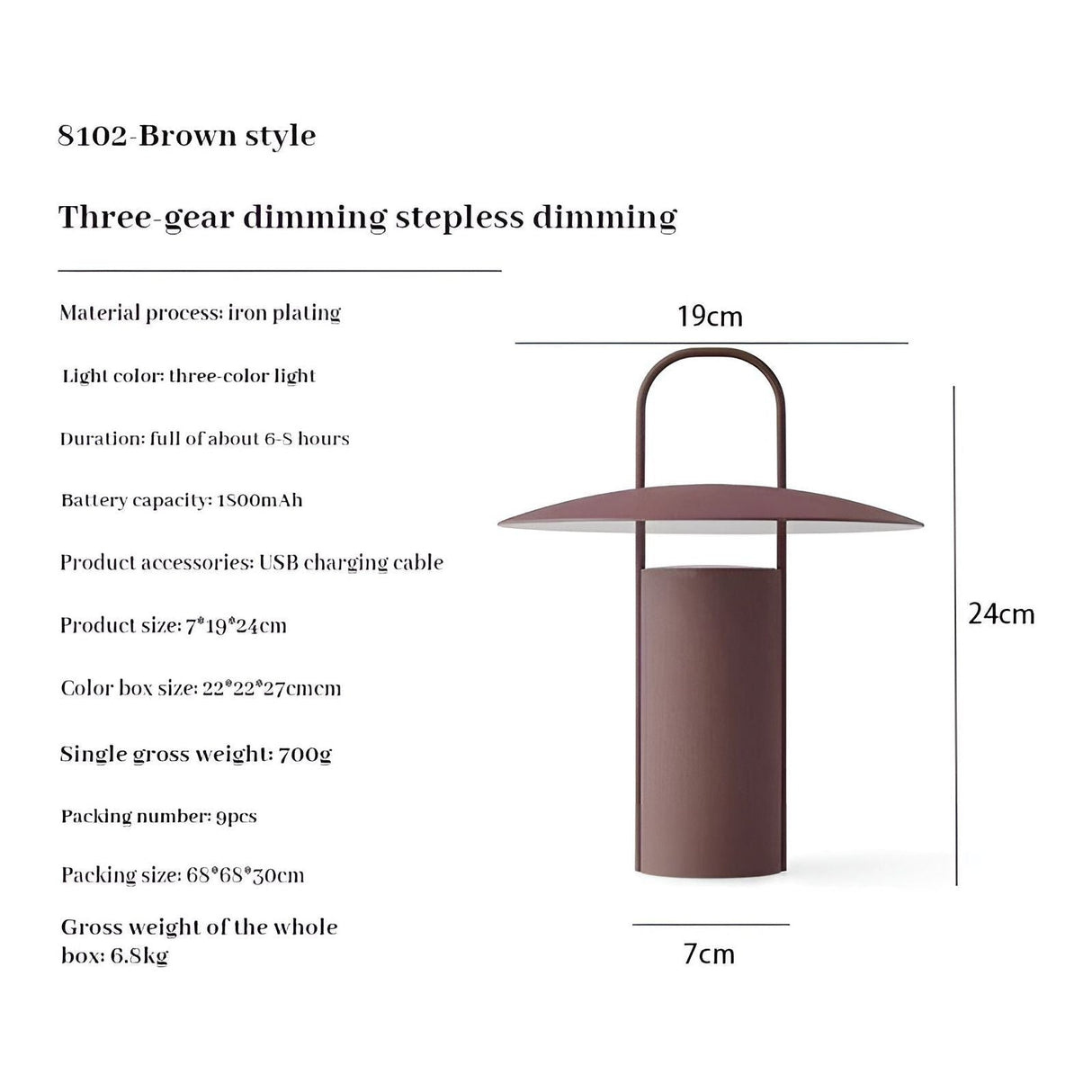 GlowLight Lampa - Uppladdningsbar vattentät trädgårdslampa Carvallo