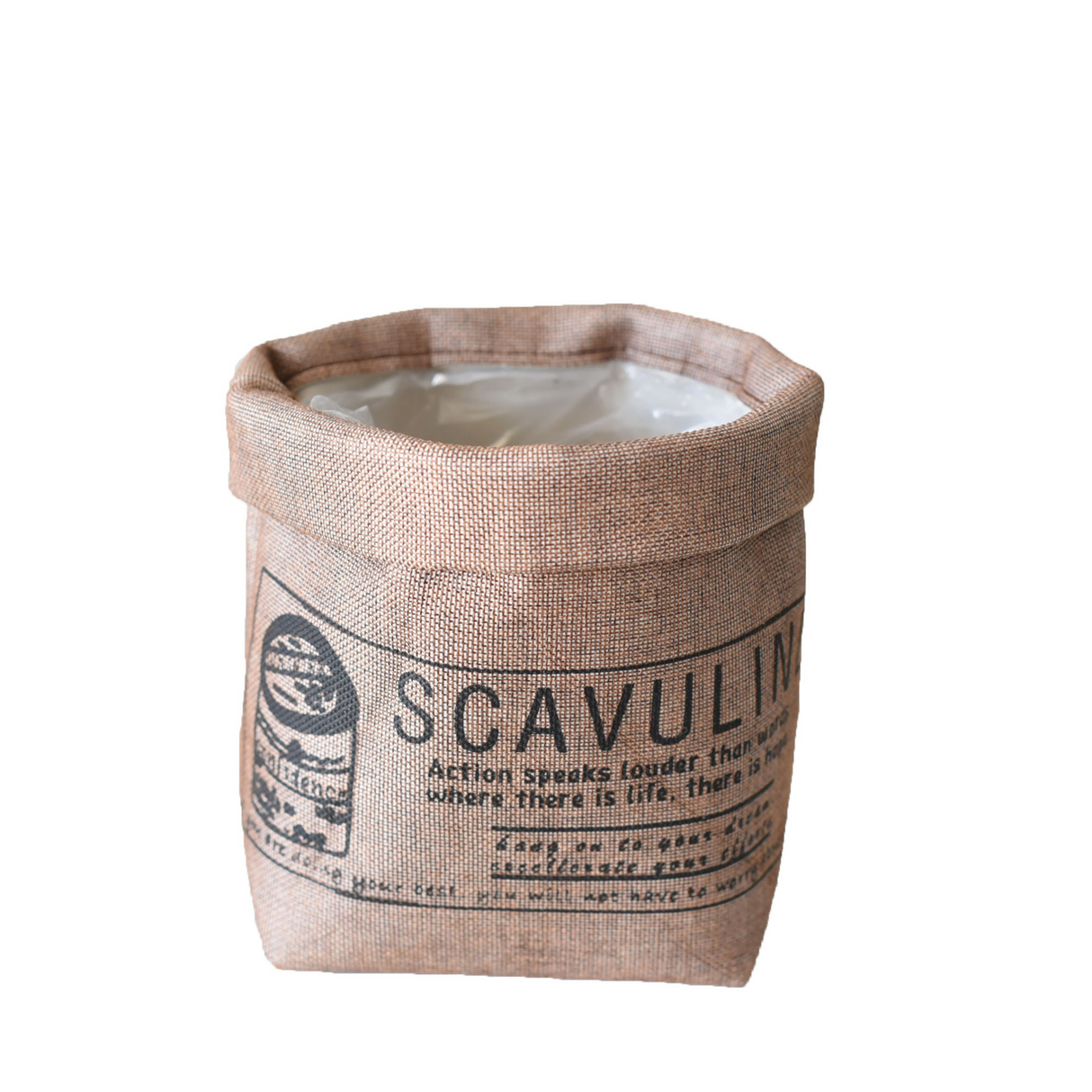 Dekorativ tygväxtkruka med tryck – Mångsidig förvaringskruka för växter och dekoration Carvallo