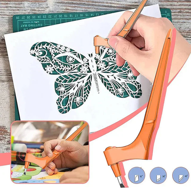 SafeSpin - 360° hobbyskärare – Precisionsroterande blad för scrapbooking och gör-det-själv-projekt MILA Sverige