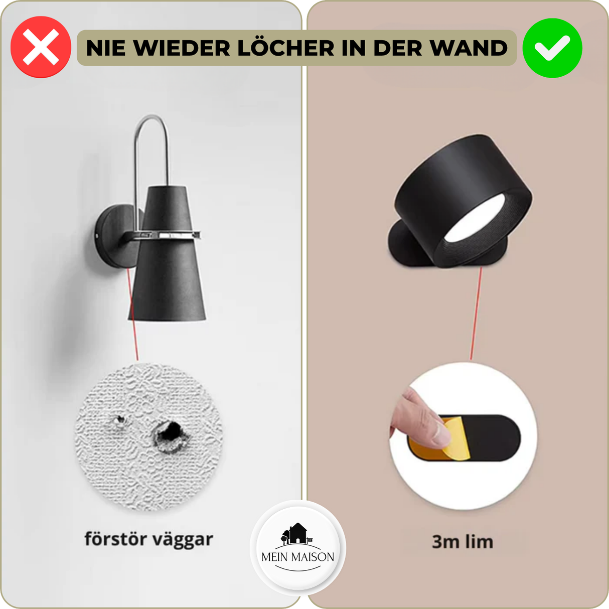 Carvallo LumiScandi | Trådlös & Återuppladdningsbar | Skandinavisk Design | Ekträ Carvallo