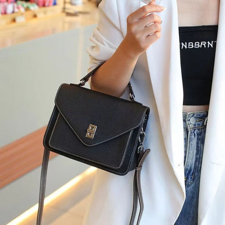 Amoria - Elegant Crossbody-väska i Läder för Kvinnor-Handväska-BB-Svart-Hemnix