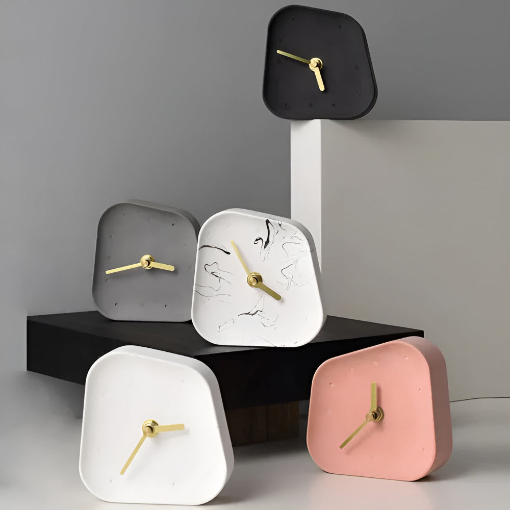 Minimalistisk skrivbordsklocka i betong – modern analog klocka MILA Sverige