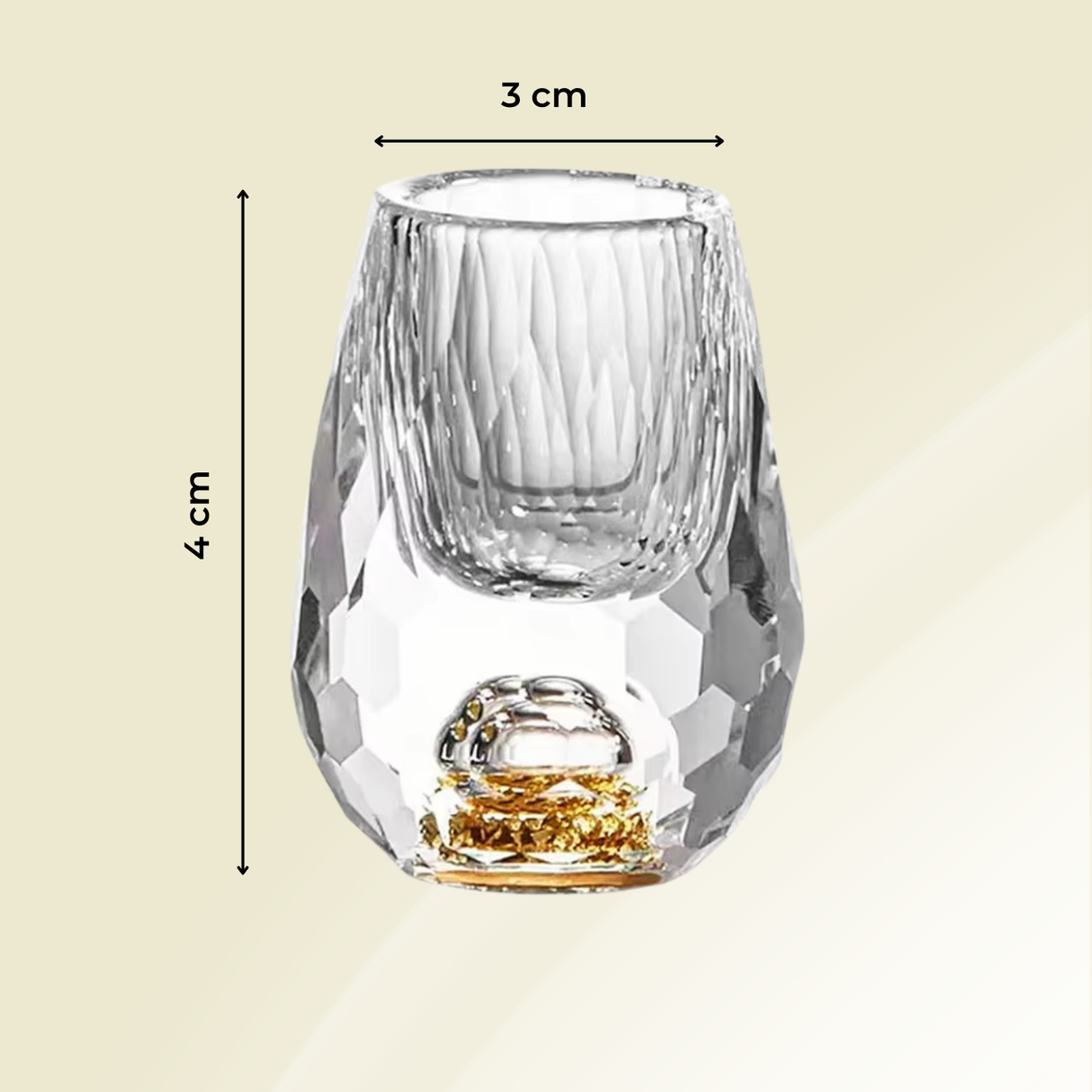 Carvallo-Snapsglas GemChisel | Luksuriös design med paljetter | Stabil & handslipad | 10 ml Carvallo