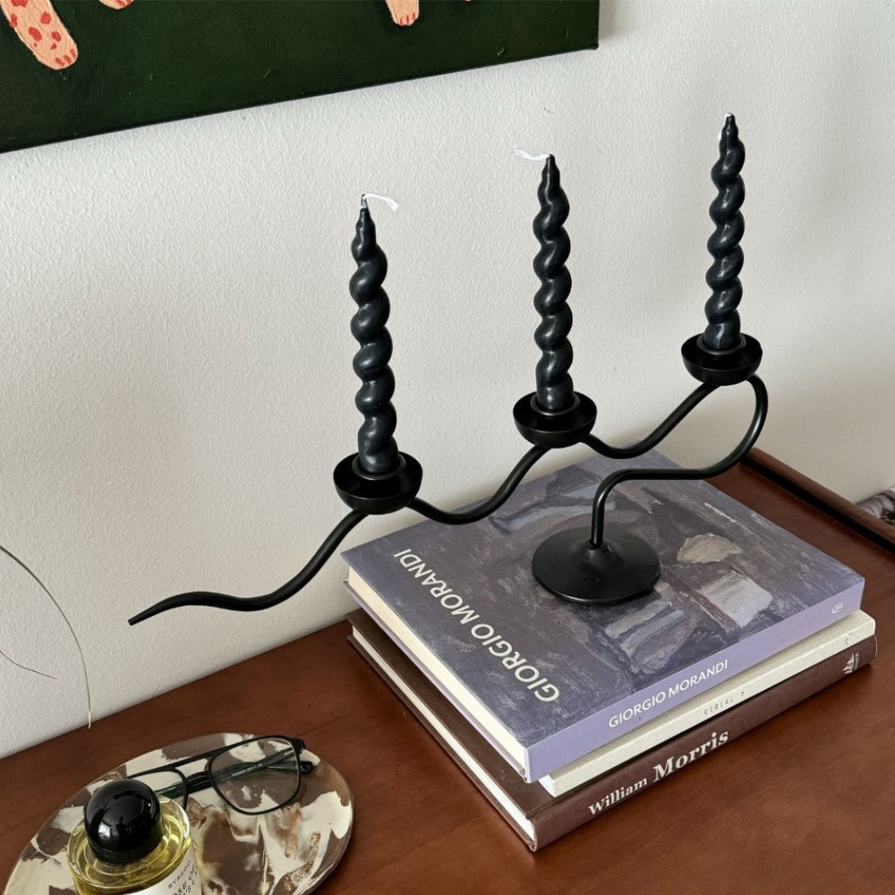 Tri Iron Twisted Candle Holder Carvallo