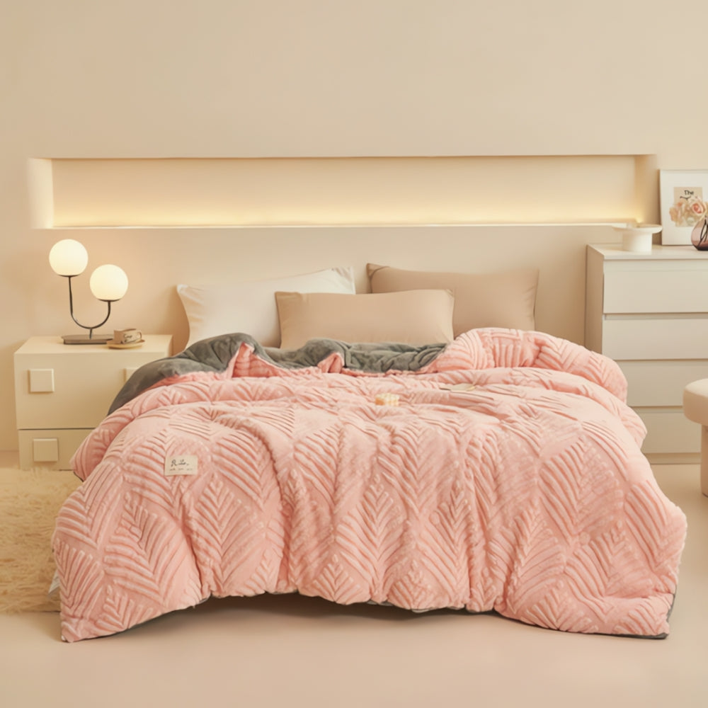 Maple Leaf Mönster Deluxe Filt Carvallo