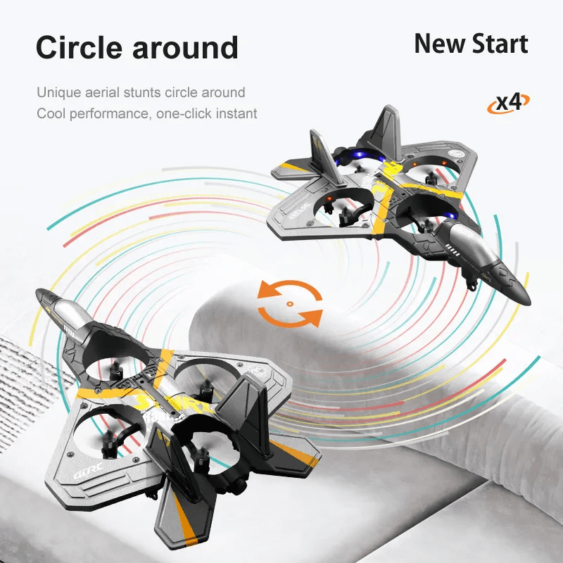 RC Stridsflygplan i Tåligt EPP Skum med LED-ljus | Fjärrstyrt Flygplan 2.4GHz för Nybörjare & Barn – Modellflyg med 360° Loop & Lång Flygtid-Radiostyrt-BB-Hemnix