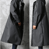 Stiligt Långt Svart Regnrock-Personligt-BB-Hemnix