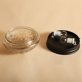 Klar Ribbade Glaskronlamp för Sovrum Carvallo