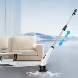 SpinClean - 9-i-1 Elektrisk Rengöringsborste Med Stav För Skonsam Städning-Skrubborstar-BB-Hemnix