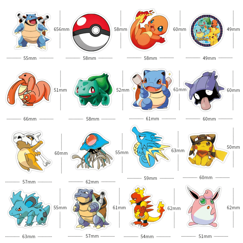 Poke Klistermärken Set – 50 Unika Stickers för Samlare och Fans-Övriga Leksaker-BB-Hemnix