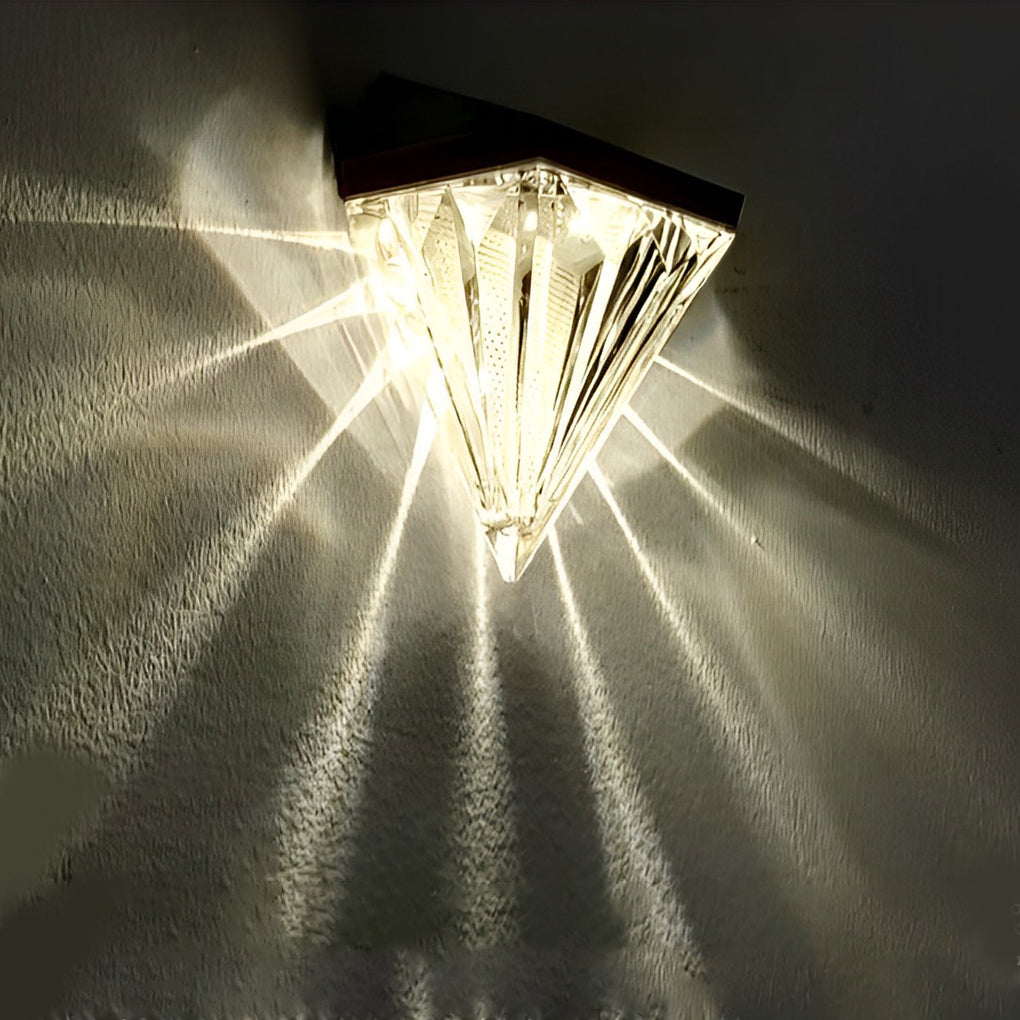 2 Stuks Geometrisk LED Vattentät Svart Solvägglampa Carvallo