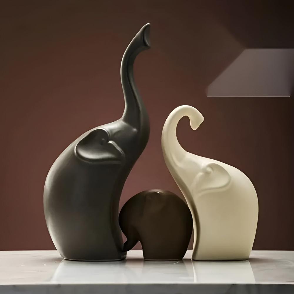 Elegant Serenity Elephant Sculptures – Symbolisk konst för modern inredning MILA Sverige