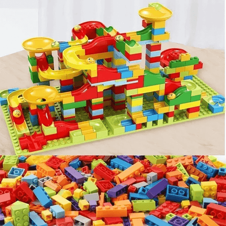 Marble Run Byggklossar – Kreativ Labyrint med Rutschkana och Kulbana för Barn – Pedagogisk Lek för Problemlösning och Fantasi