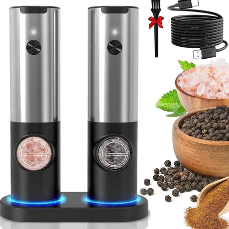 Ädel elektrisk salt- och pepparkvarn med batteri Carvallo