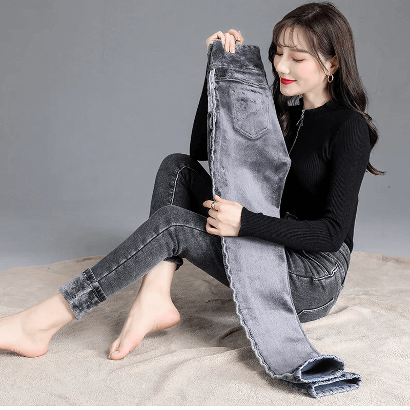 Termiska Vinterjeans med Hög Midja-Personligt-BB-Hemnix