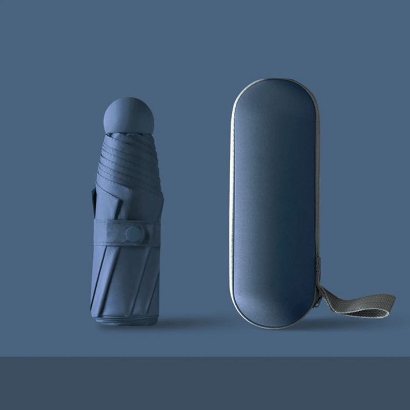 Kompakt Hopfällbart Paraply-Personligt-BB-Blå-Hemnix