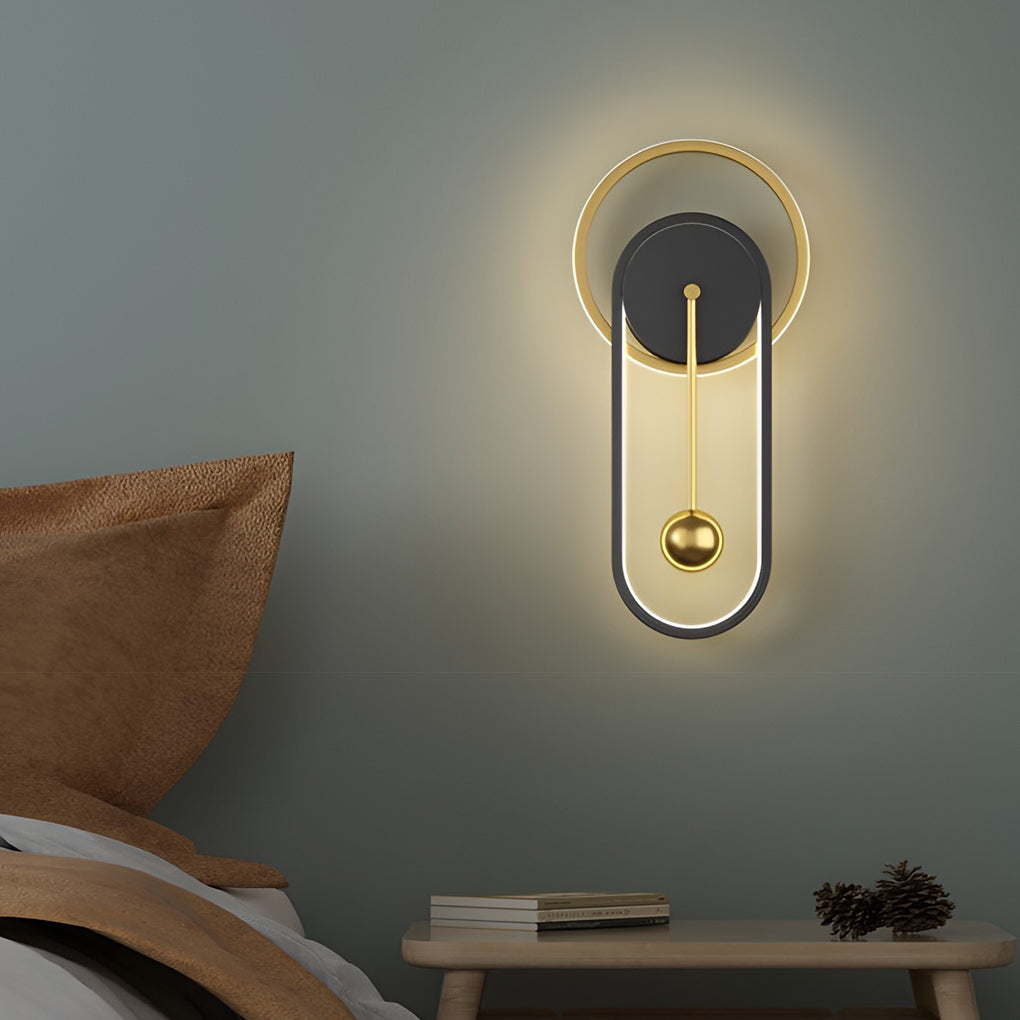 Väggklocka | Led-ljus | Tyst rörelse | Ambient glöd | Kreativ modern design Carvallo
