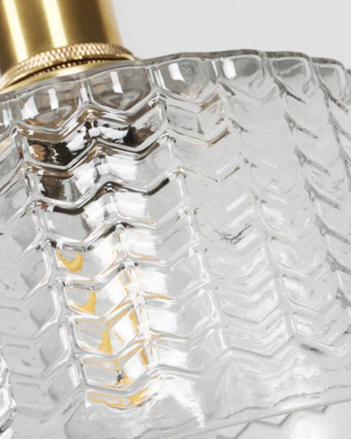 Vintage Glass Ceiling Pendant | Textured Glass & Brass | Warm 3000K Glow Carvallo