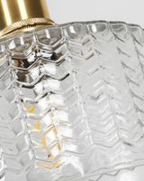 Vintage Glass Ceiling Pendant | Textured Glass & Brass | Warm 3000K Glow Carvallo