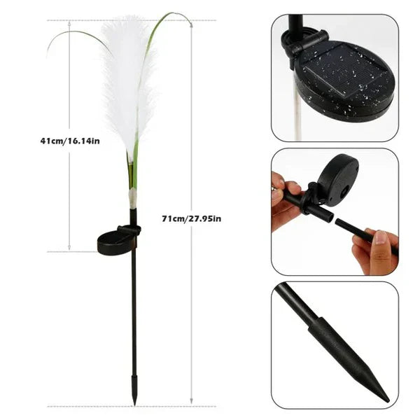 Dekorativ Rattan Trädgårdsbelysning – Solarlampa i gräsdesign för utomhusbruk Carvallo