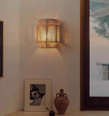 Samtida Rattan Vävd Vägglampa Carvallo