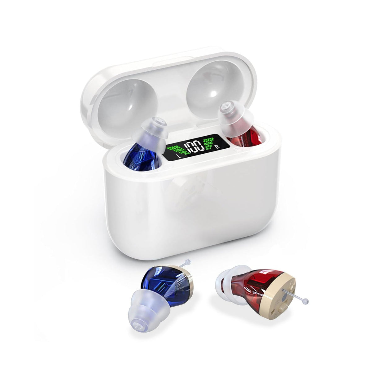 Osynliga Laddningsbara Hörsel förstärkare med Trådlös Laddningslåda Carvallo