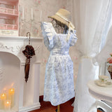 Ruffled Ink Floral Förkläde Carvallo