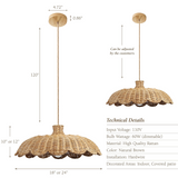 Boho Kreativ Dekor Rattan Vävd Hänglampa Carvallo