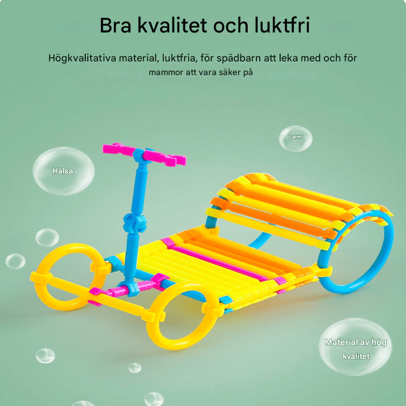 280 st Smarta Pusselspinnar - Byggklossar för Barn, 3D Pussel och Utbildande Byggset, Kreativt Kopplings- och Konstruktionkit-Byggsats-BB-Hemnix