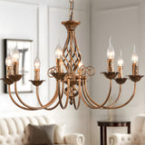 Vintage Bronze Chandlier | 4/6/8 Ljus Matsal Takarmatur i Järn | Brick by Brick Carvallo